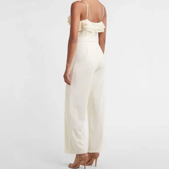 Express Ruffle Lace Wide Leg Jumpsuit - Picture 2 of 9